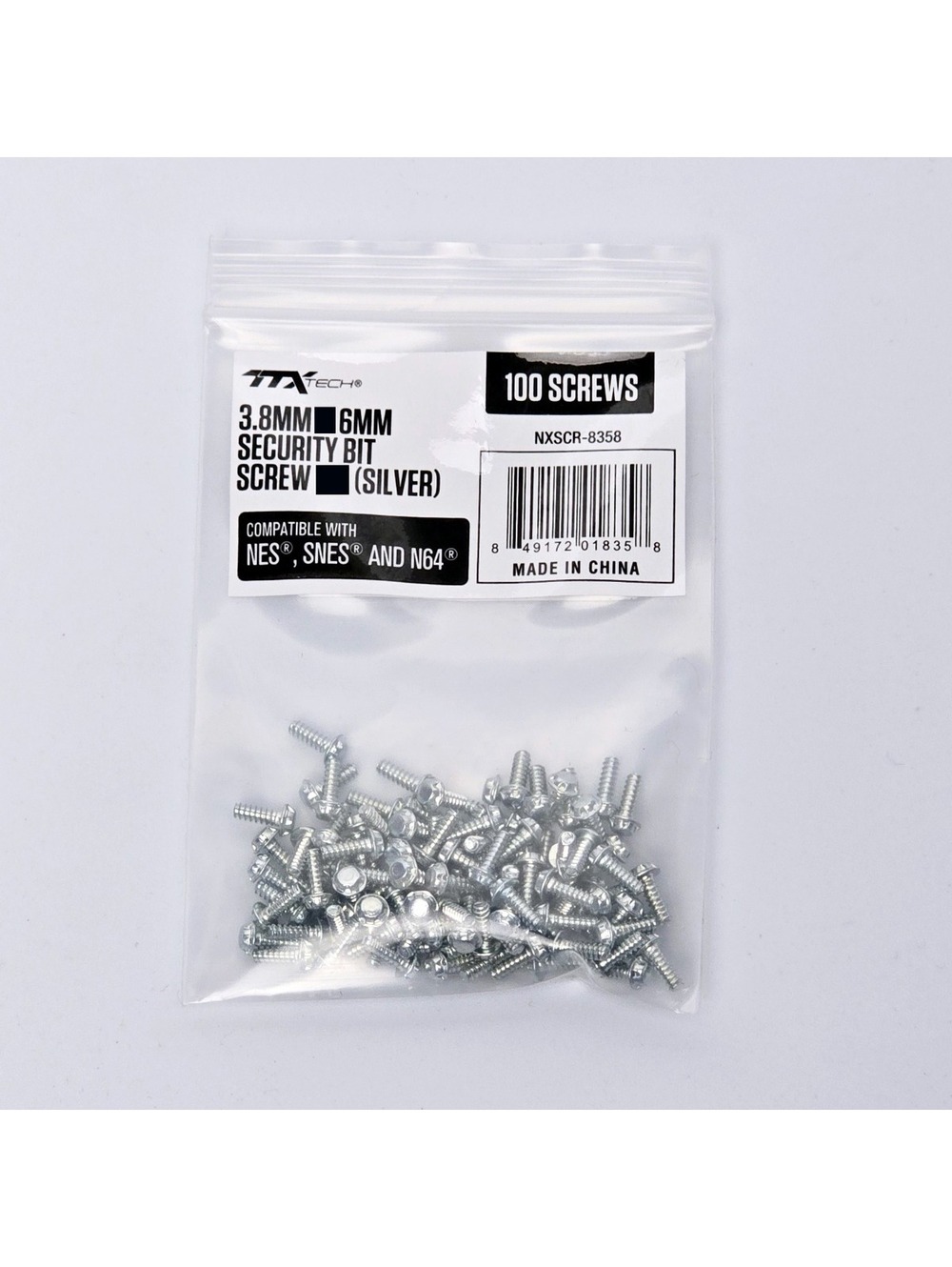 3.8mm Security Screws for NES, SNES, and N64 - Silver 100 pcs